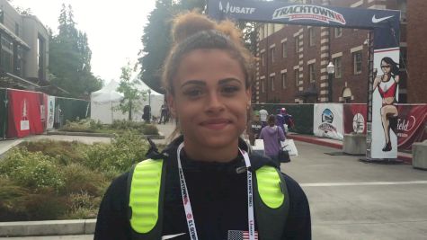 Sydney McLaughlin after making the 400 hurdles final