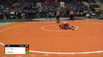 1 - 106 lbs 5th Place Match - Austin O`bier, Lancaster vs Alexis Deagle, Mathews