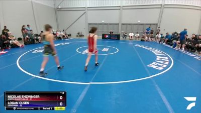 113 lbs Quarterfinals (8 Team) - Nicolas Enzminger, North Dakota Blue vs Logan Olsen, Louisiana