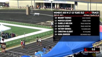Girl's 800m, Final 1 - Age 17 - 18