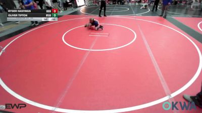 49 lbs Round Of 32 - Ryder Hastings, Hornet Wrestling Club vs Oliver Tipton, Wyandotte Youth Wrestling