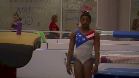Simone Biles Warms Up a Huge Yurchenko Full