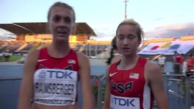 Katie Rainsberger and Kate Murphy after World juniors 3k, crazy year
