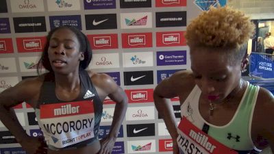 McCorory and Hastings after their 400 in London
