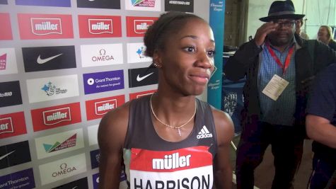 Kendra Harrison after breaking the 100m hurdle world record