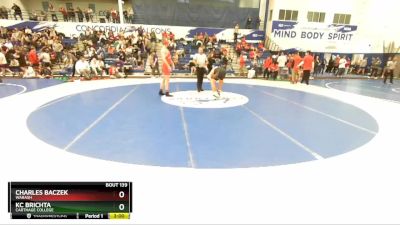 197 lbs Champ. Round 1 - Charles Baczek, Wabash vs Kc Brichta, Carthage College