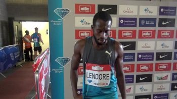 Deon Lendore after his 2nd place finish in London