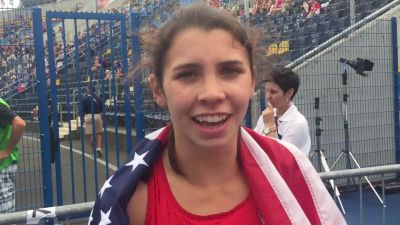 Christina Aragon after winning first US medal in World U20 1500m