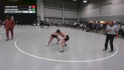 115 lbs Cons. Sub-rd Of 16 - Lewis Martens, Moen Wrestling Academy vs Logan Arenas, California