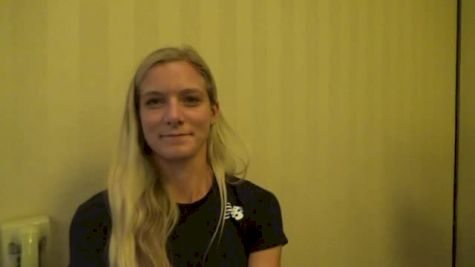 Emma Coburn says she is not stressing too much about a medal right now