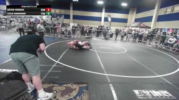 215 lbs Consi Of 32 #1 - Devin Hinman, Redmond HS vs Cole Heninger, Team Thunder