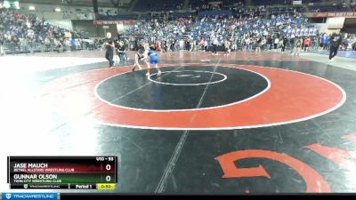 93 lbs Champ. Round 1 - Gunnar Olson, Twin City Wrestling Club vs Jase Mauch, Bethel AllStars Wrestling Club