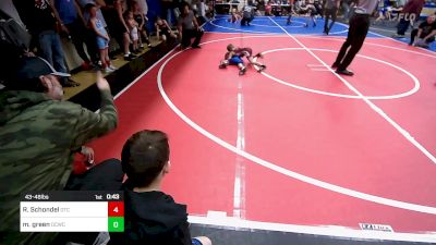 43-46 lbs Round Of 16 - Ryker Schondel, Owasso Takedown Club vs Mason Green, Dark Cloud Wrestling Club