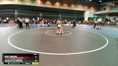 129-134 lbs Round 1 - Zoey Greene, Lassen Wrestling Association vs Sharlotte Dinger, Greenwave Youth Wrestling