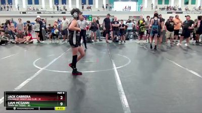 92 lbs Cons. Semi - Liam McGann, Tampa Bay Tigers vs Jack Cabrera, Colosseum Wrestling Club