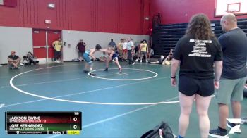 118 lbs Round 7 (8 Team) - Jackson Ewing, Cypress Wrestling Club vs Jose Hernandez, Rockwall Training Center
