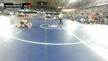 Boys 2A 126 lbs Champ. Round 2 - Fransisco Valencia, Toppenish vs Jose Gallardo Ruiz Jr, Othello