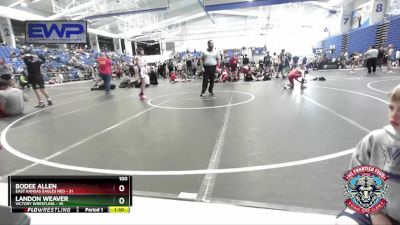 100 lbs Round 3 (4 Team) - Bodee Allen, East Kansas Eagles Red vs Landon Weaver, Victory Wrestling