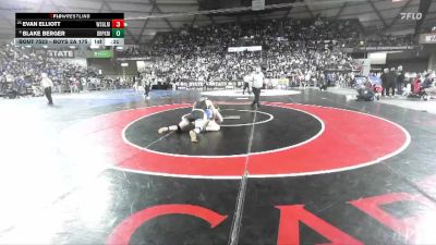 Boys 2A 175 lbs Cons. Round 2 - Evan Elliott, Washougal vs Blake Berger, Deer Park
