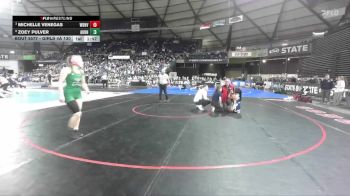 Girls 4A 130 lbs Quarterfinal - Michelle Venegas, Woodinville (Girls) vs Zoey Pulver, Auburn (Girls)