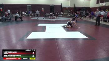 JV-9 lbs Quarterfinal - Colton Kroneman, Benton Community vs Jadyn Bevans, Solon