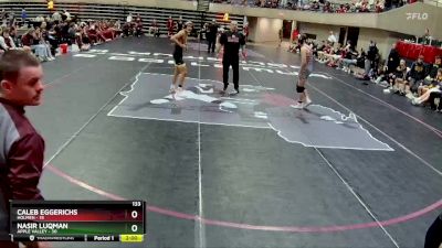 133 lbs Round 1 (4 Team) - Caleb Eggerichs, Holmen vs Nasir Luqman, Apple Valley