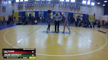 172 lbs 3rd Place Match - Lily Tucker, Attack vs Arlene Montecillo, Gladiator Wrestling Club