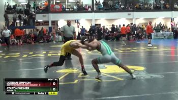 125 lbs Round 4 (10 Team) - Colton Weimer, Adrian vs Jordan Simpson, Southwestern Michigan College