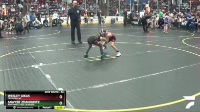 52 lbs Cons. Round 3 - Sawyer Zdanowitz, Northwest Red Crushers vs Wesley Gikas, Tecumseh WC