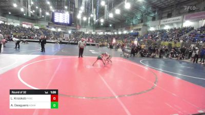 65 lbs Round Of 32 - Lane Kroskob, PVBC Warriors vs Adam Deaguero, Adams City WC