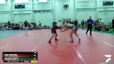 150 lbs Round 7 (8 Team) - Jake Hughes, Carolina Brawlers vs Jake Winyard, Combat Athletics Red