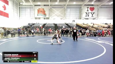 80 lbs Champ. Round 1 - Phoebe Bishop, Crown City Wrestling Club vs James Crandall, WRCL Wrestling Club