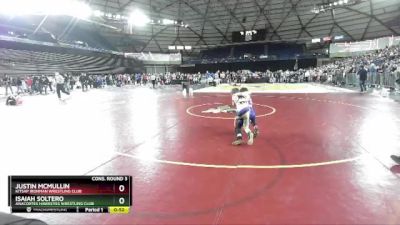 63 lbs Cons. Round 3 - Justin McMullin, Kitsap Ironman Wrestling Club vs Isaiah Soltero, Anacortes Hawkeyes Wrestling Club