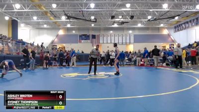 100 lbs Quarterfinal - Sydney Thompson, North Pontotoc High School vs Ashley Broten, Ocean Springs