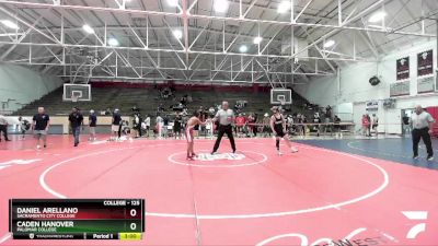 125 lbs 1st Place Match - Caden Hanover, Palomar College vs Daniel Arellano, Sacramento City College