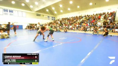 157 lbs Cons. Round 2 - James York, Irvine High School vs Conrad Bershad, Beverly Hills High School Wres