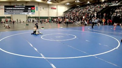 100 lbs Champ. Round 1 - Eastyn Heusinkvelt, St. Paul Youth Wrestling vs Jaxson Eagleburger, Norton Wrestling Club