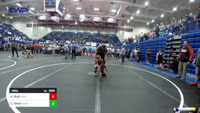 49 lbs Round Of 32 - Kane Wall, Choctaw Ironman Youth Wrestling vs Cade West, Pawnee Peewee Wrestling