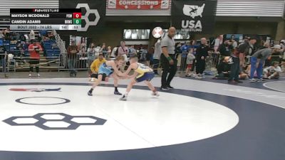 74 lbs Cons. Quarters - Camdin Adams, Bad Karma Wrestling Club vs Mayson Mcdonald, Parkersburg Cougars WC