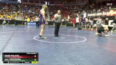 2A-285 lbs Cons. Round 2 - Sam Christensen, Central Lyon/George-Little Rock vs Asher Molacek, Estherville Lincoln Central
