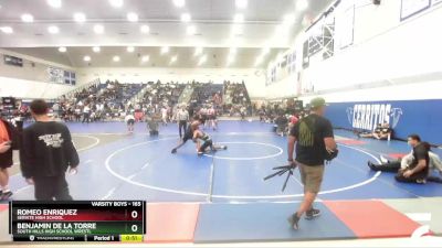 165 lbs Cons. Round 3 - Benjamin De La Torre, South Hills High School Wrestl vs Romeo Enriquez, Servite High School