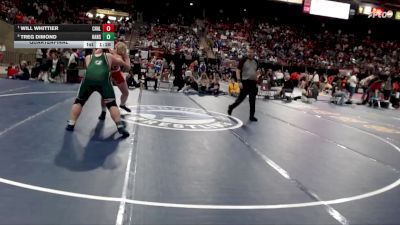 3A 285 lbs Quarterfinal - Will Whittier, Challis vs Treg Dimond, Hansen