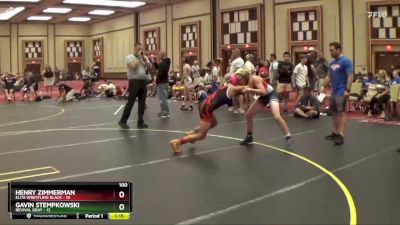 100 lbs Round 4 (6 Team) - HENRY ZIMMERMAN, Elite Wrestling Black vs Gavin Stempkowski, Revival Gray