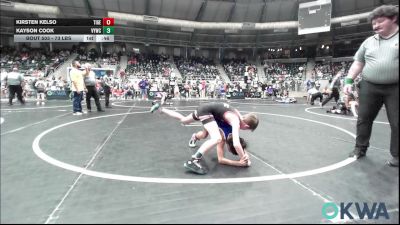 73 lbs Round Of 32 - Kirsten Kelso, Tiger Trained Wrestling vs Kayson Cook, Verdigris Youth Wrestling