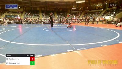 43 lbs Semifinal - Hayden Zemba, Steel Valley Renegades vs Miles Sanders, Team Tulsa Wrestling Club