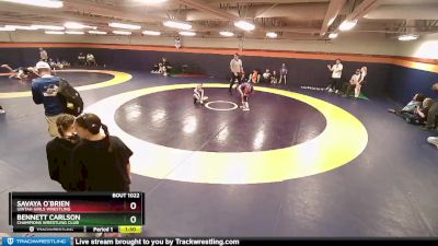 82-89 lbs Round 2 - Bennett Carlson, Champions Wrestling Club vs Savaya O`Brien, Uintah Girls Wrestling