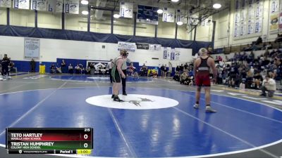 215 lbs Cons. Semi - TETO HARTLEY, Wasilla High School vs Tristan Humphrey, Colony High School