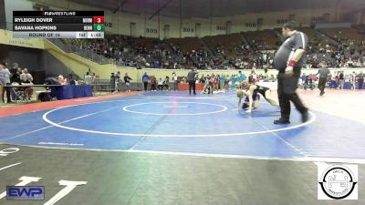 80 lbs Round Of 16 - Ryleigh Dover, Norman Jr High vs Savana Hopkins, Hennessey Middle School Girls