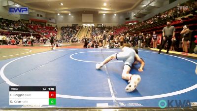 119 lbs Semifinal - Eli Boggan, Broken Arrow Wrestling Club vs Quade Kolar, Harrah Little League Wrestling