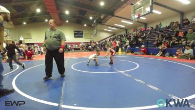 52 lbs Consi Of 8 #1 - Sebastian Nicasio, Fort Gibson Youth Wrestling vs Cainen Sitzman, Tulsa Blue T Panthers